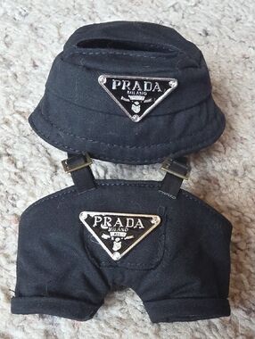 Labubu Black Bucket Hat and Matching Shorts Set